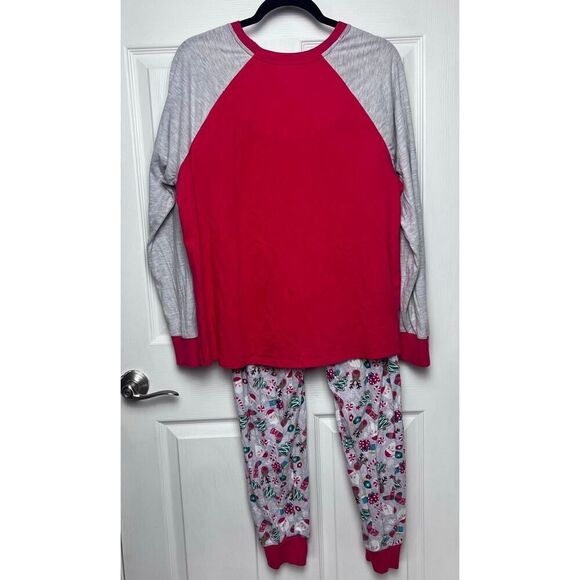 Cuddl Duds Women's Christmas Pajamas Long Sleeve Pant Set Size XL Red Gray - Picture 7 of 12